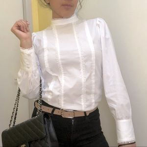 Zara white long sleeve top